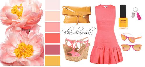 Shades of pink with yellow